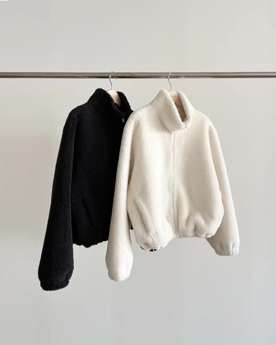 现 25冬季新款韩国东大门ounce羊羔毛外套女短款保暖毛毛上衣