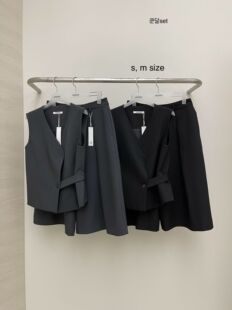 现韩国东大门26秋季新款atmosphere女气质V领马甲+五分休闲裤套装