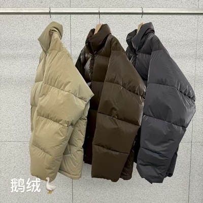 现 25冬季新款韩国东大门AT THE BAGEL立领拉链鹅绒羽绒服面包服