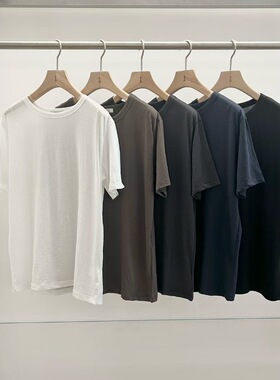 现 韩国东大门26春夏新款Automne/hehr高品超薄圆领宽松短袖T恤