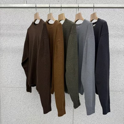 现 25冬季新款韩国东大门AT THE BAGEL 羊毛休闲百搭套头针织毛衣