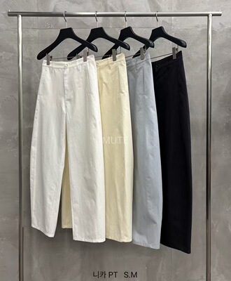 现 韩国东大门mute2025夏季新款高腰显瘦洋气弯刀裤棉麻休闲裤女