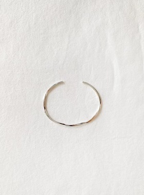 现 2025夏季新款韩国东大门OUNCE 925银 开口银色手镯