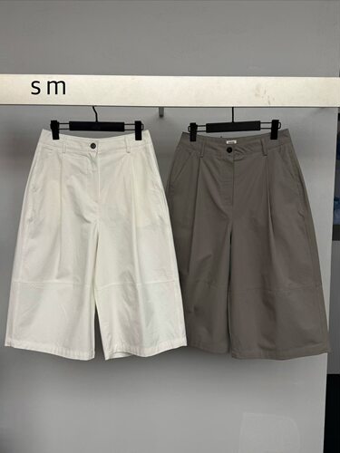 现韩国东大门26夏新款WEREPIECE高腰压褶显瘦工装阔腿七分休闲裤