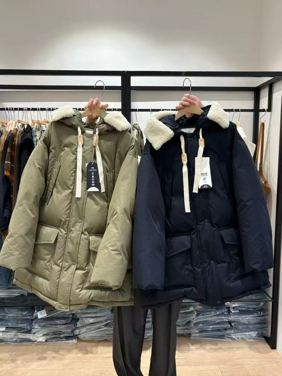 现 25冬季新款韩国东大门bruni羽绒服外套女洋气连帽中长款鹅绒