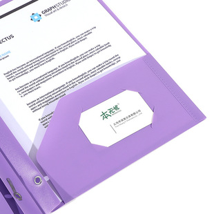 学生办公用PP美式D型文件夹蝌蚪夹双口文件袋报告夹A4尺寸