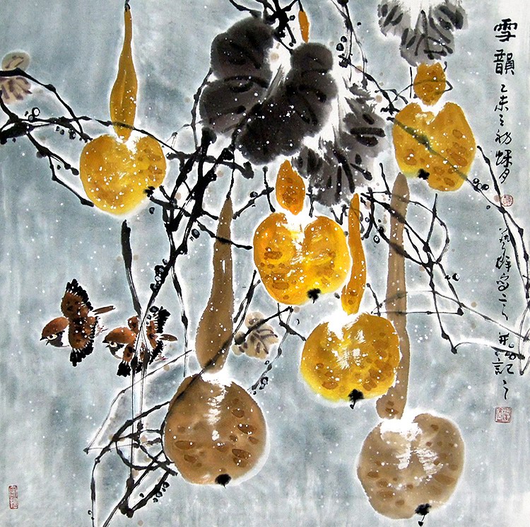 【画艺佳.字画书画】c24695孙艺群写意花鸟国画.葫芦(四尺斗方)
