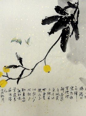 【画艺佳字画书画】C27179陈石纯手绘花鸟宣纸国画.枇杷.三尺斗方