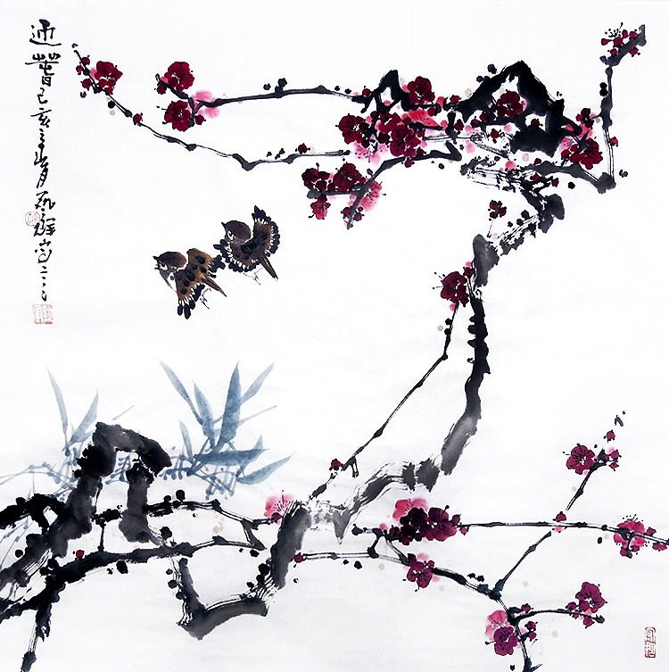 【画艺佳.字画书画】C27003孙艺群纯手绘花鸟国画.红梅.四尺斗方