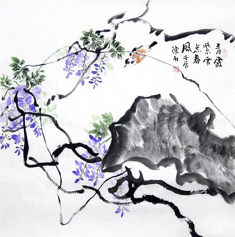 【画艺佳.字画】陈石纯手绘写意花鸟国画.宣纸书画.装饰.四尺斗方
