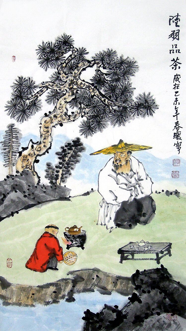 【画艺佳.字画书画】c24830李春暖纯手绘茶文化人物国画真迹.三尺