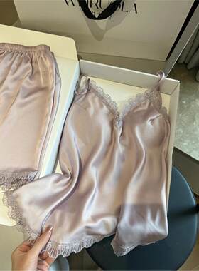 冰丝性感吊带睡衣女带胸垫家居服