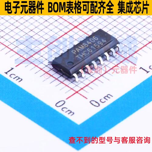 音频功率放大器 PAM8406DR SOIC-16 DIODES(美台) 电子元器件配单