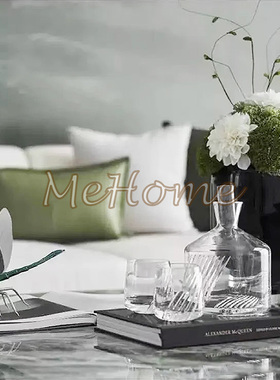 *MeHome*现代时尚轻奢样板房民宿酒店别墅客厅茶几软装配饰酒具