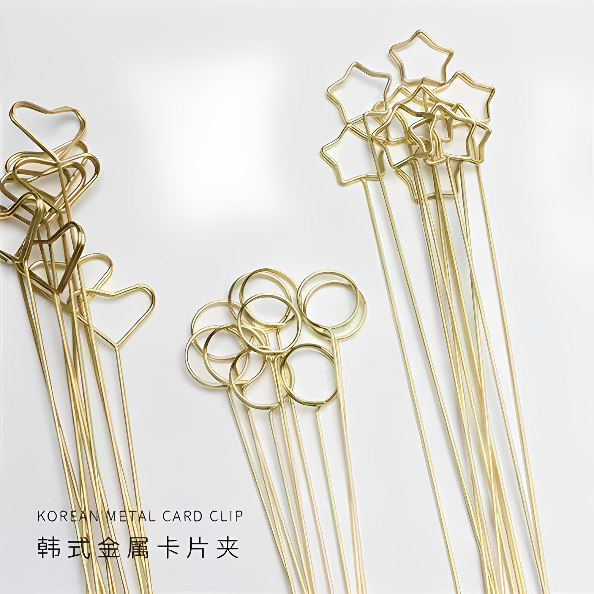 鲜花贺卡片夹韩式插花束金属卡片夹 花束贺卡签杆花艺包装用品