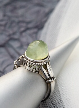 纳福阁银饰批发镶天然葡萄石925