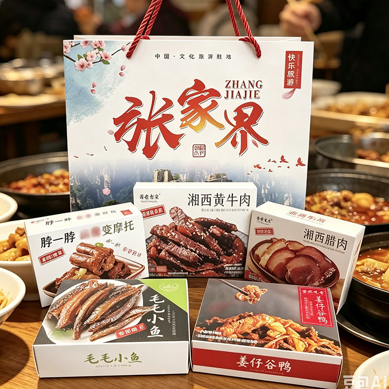 湖南张家界特产湘西腊肉黄牛肉鸡脖子毛毛小鱼干姜仔谷鸭伴手礼盒