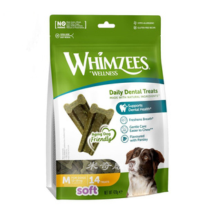 whimzees老年犬敏感犬专用柔软洁齿骨420g狗狗磨牙棒M14支装