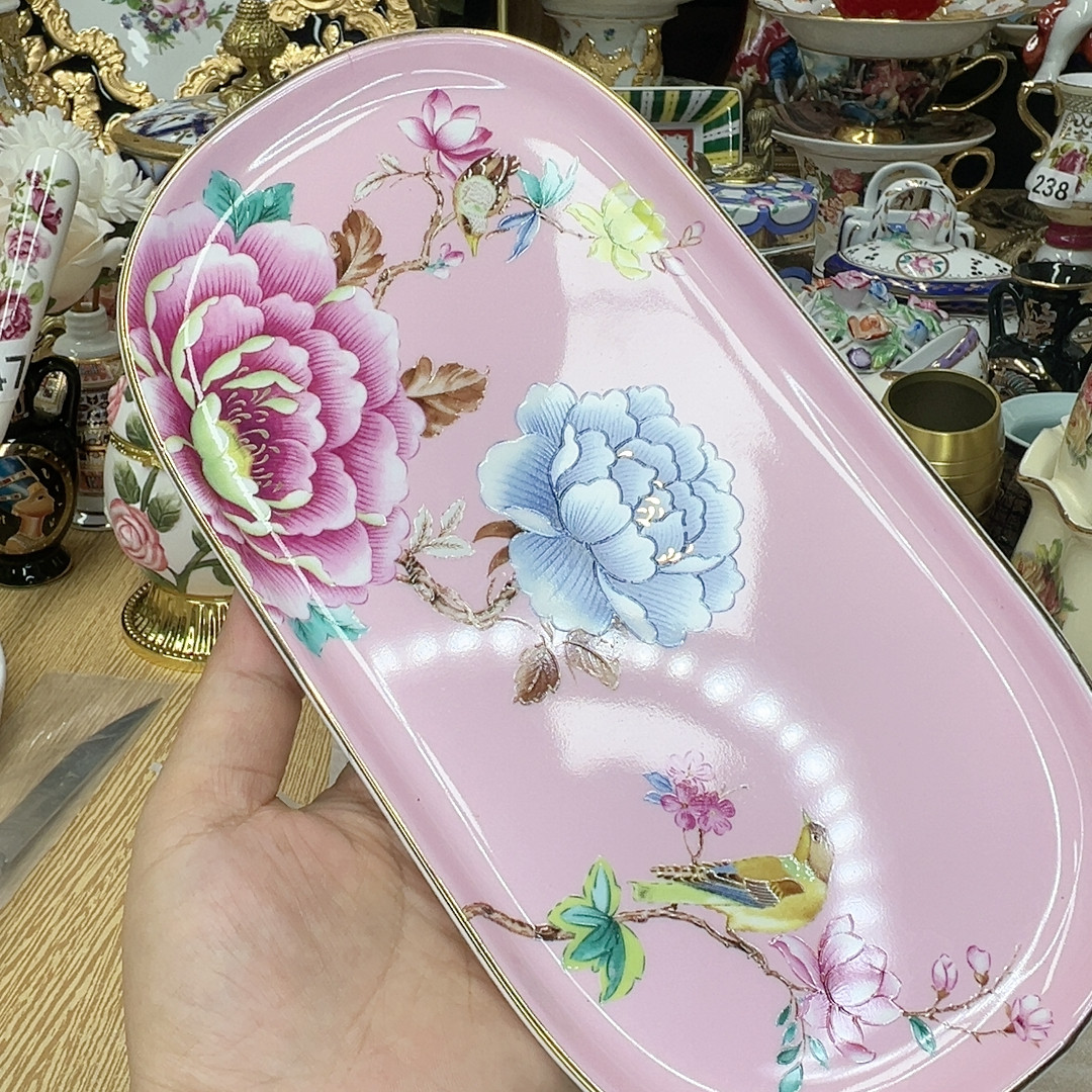 英格丽牡丹花椭圆形盘