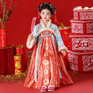 冬装 2025新款 国风新年拜年服 儿童马面裙过年喜庆唐装 汉服女童冬季