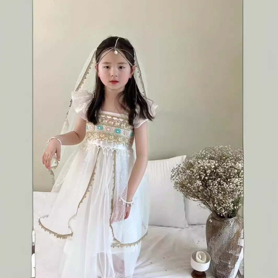 【加V给优惠】Ja2025春夏女童异域风公主裙儿童节礼服度假连衣裙
