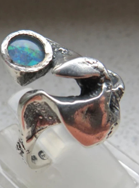 德国oly纯银欧泊戒指抽象YS订金 实价请私询