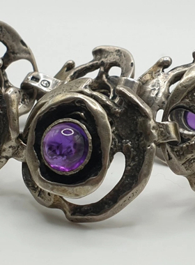 德国oly 纯银野兽派紫水晶手链100克 订金 实价请私询