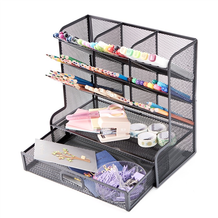 金属网格多功能收纳架笔筒