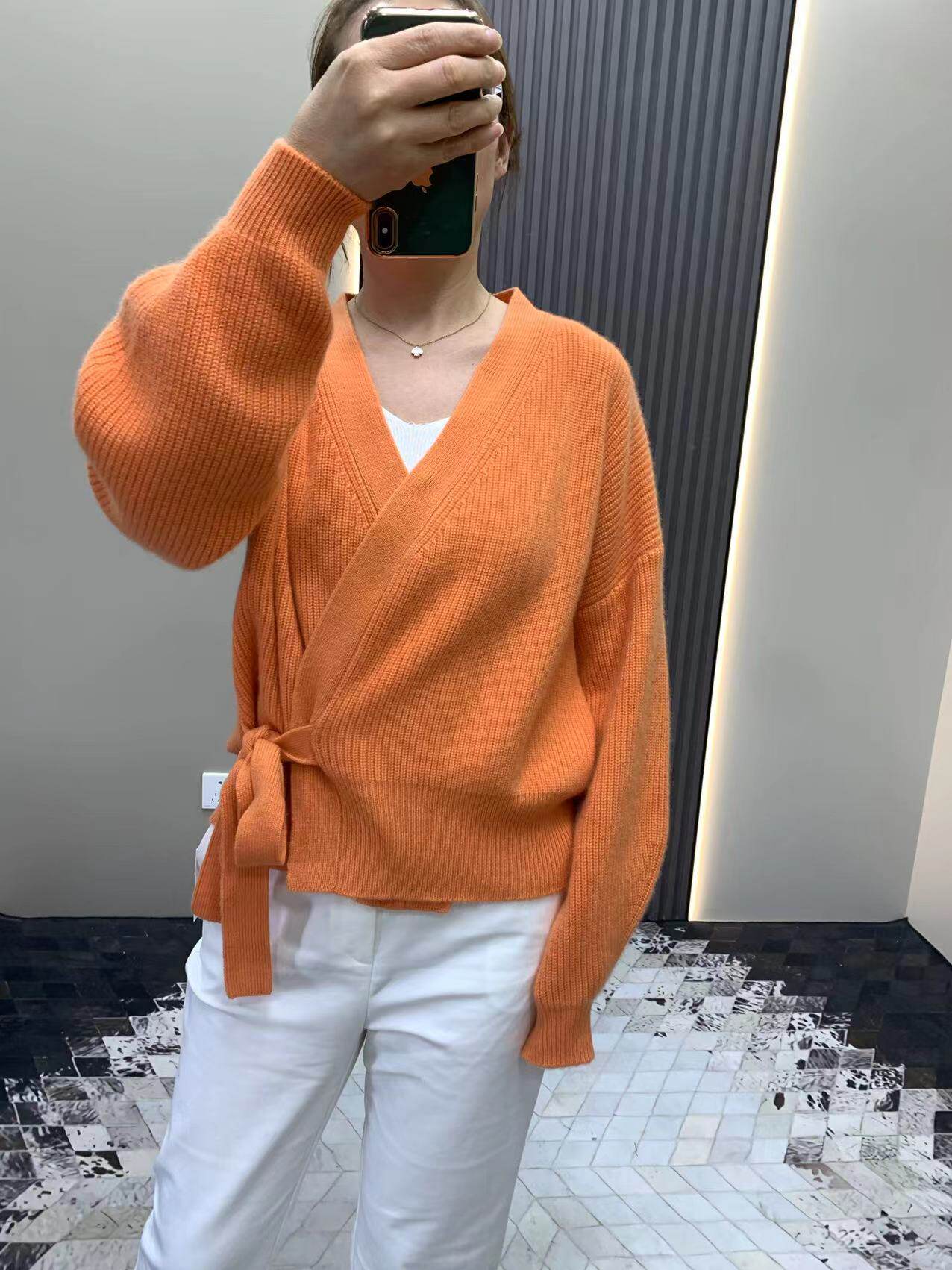 颐然羊绒新款100% 纯山羊绒双股 元宝针加厚 时尚休闲款很厚28704