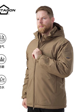五角战术Pentagon Logan 户外徒步登山可收纳立领帽檐战术棉服
