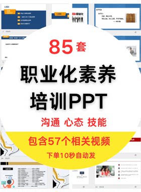 员工职业化素养培训PPT课件模板素材提升沟通能力心态视频全套