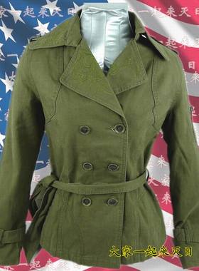 精英部落 军绿色 740风衣 女外套冬季百搭 美式 军迷服夹克外套女