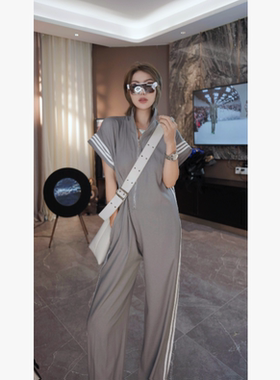 王火火&设计师夏季薄款收腰显瘦气质松弛时尚连体裤 28HH0286