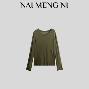 军绿色轻奢上衣 长袖 28HH0206 时尚 NMN王火火&设计师女士春季