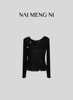 肉肉 26RR10139 “渡梦”新款丝绒简约轻奢百搭时尚气质上衣