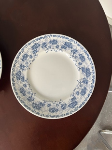 中古风藤蔓花卉青花陶瓷盘中西式餐盘牛排盘子甜品点心餐盘釉下彩