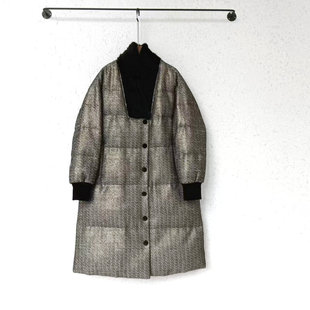 卡米兰2025冬新款新中式国风水貂毛领皮草鹅绒羽绒服女中长款外套