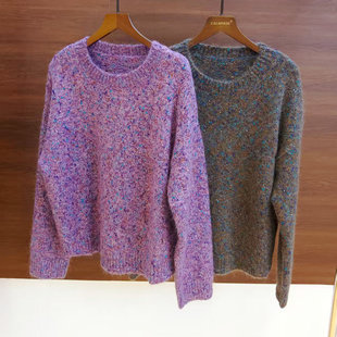 卡米兰宽松慵懒高级感套头毛衣外穿女2025新款早秋超好看单穿上衣