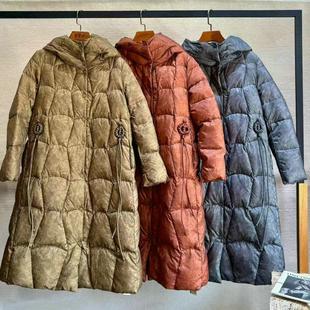 [新中式x鹅绒]白鹅绒羽绒服女2024冬季新款中长款外套连帽