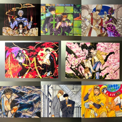 X战记CLAMP原画集明信片相卡6寸明信片收藏卡8张