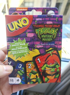怀旧经典UNO忍者神龟纸牌适合家庭聚会儿童团建娱乐桌游卡牌美泰