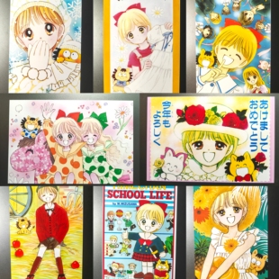 现货RIBON70周年水泽惠缎带魔法姬缎带魔法少女明信片昭和收藏卡