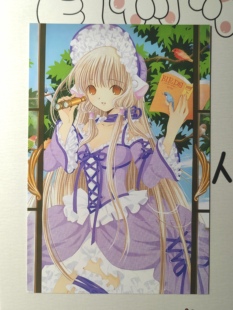 实拍chobits人形电脑天使心CLAMP周边原画明信片收藏卡6寸非官谷