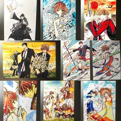 翼年代记 经典多人物稀缺收藏卡明信片周边CLAMP原画集非官谷9张