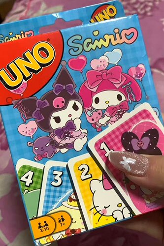 正版包邮UNO可爱新款蓝色三丽鸥UNO联动纸牌游戏宿舍聚会小众桌游