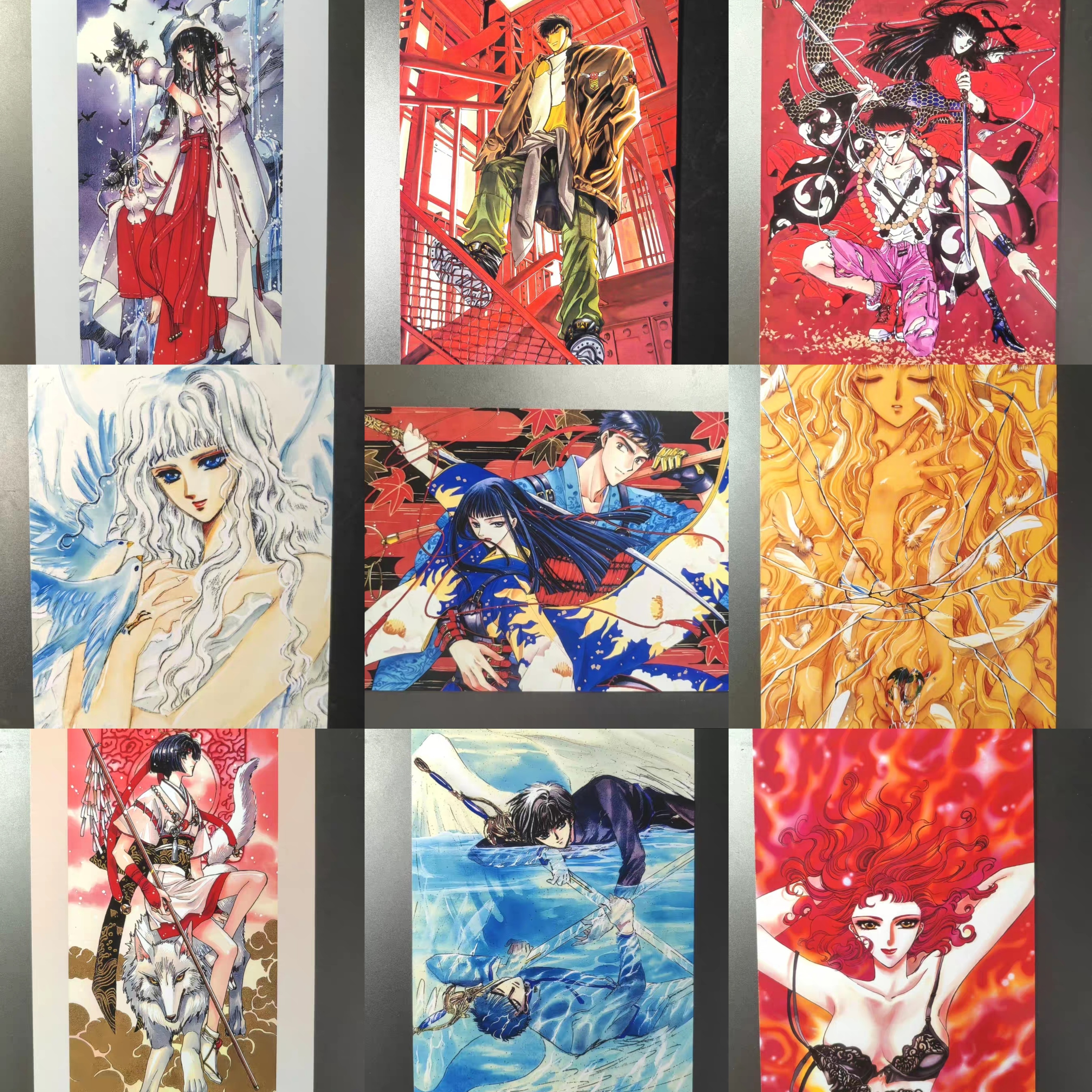 现货速发X战记周边 CLAMP原画集明信片,收藏卡相片卡 非官谷9张