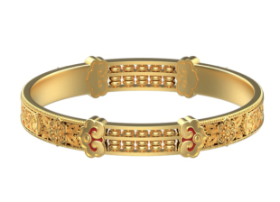 古法黄金算盘手镯石膏模具(所有参照数值圈口58#)