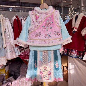 儿童冬装贵族气质花仙子汉服套装