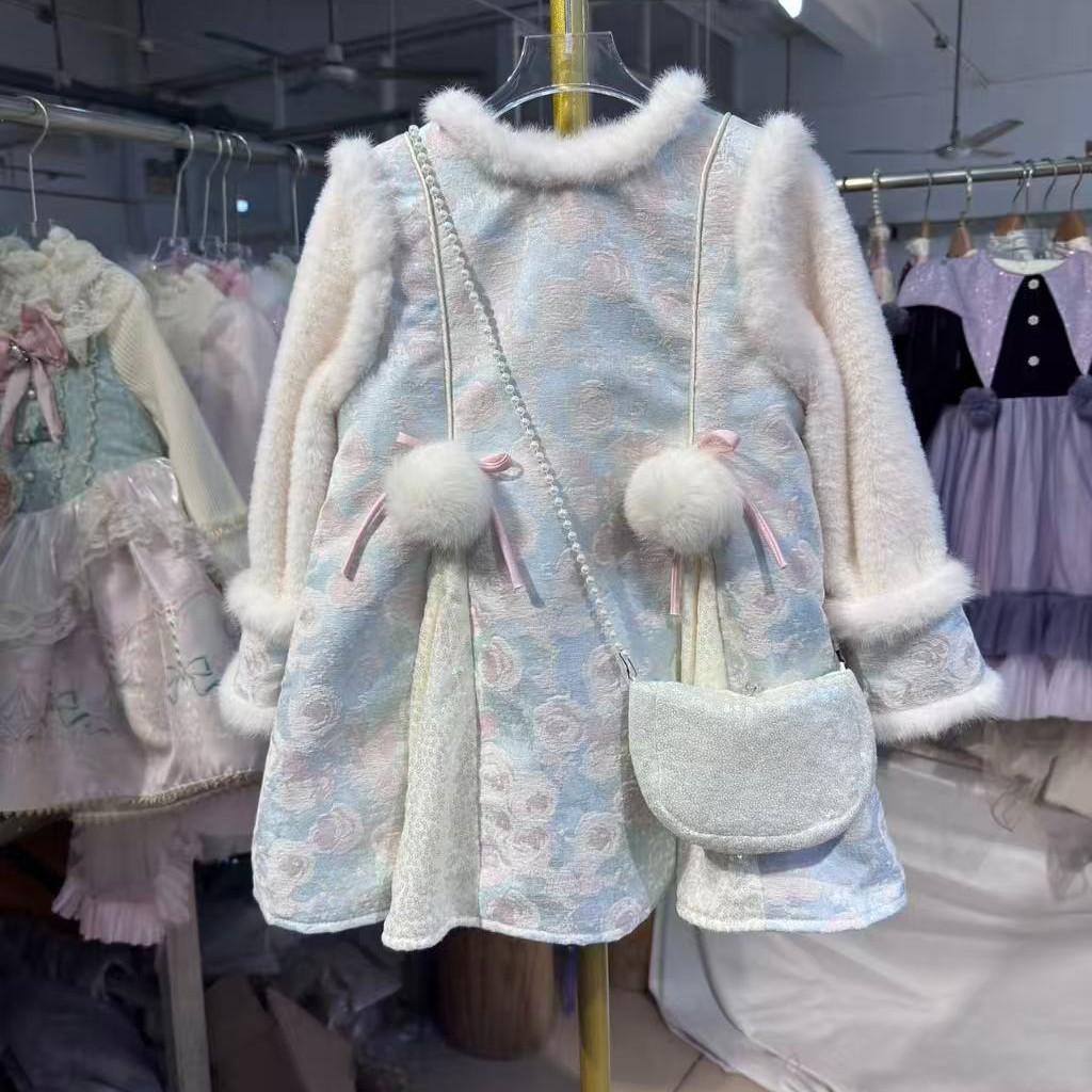 女宝秋冬新款洋气连衣裙周岁礼服