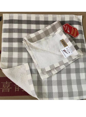 幼儿园格子纱布方巾一面纱布一面毛圈全棉吸水好用只有红色绿色